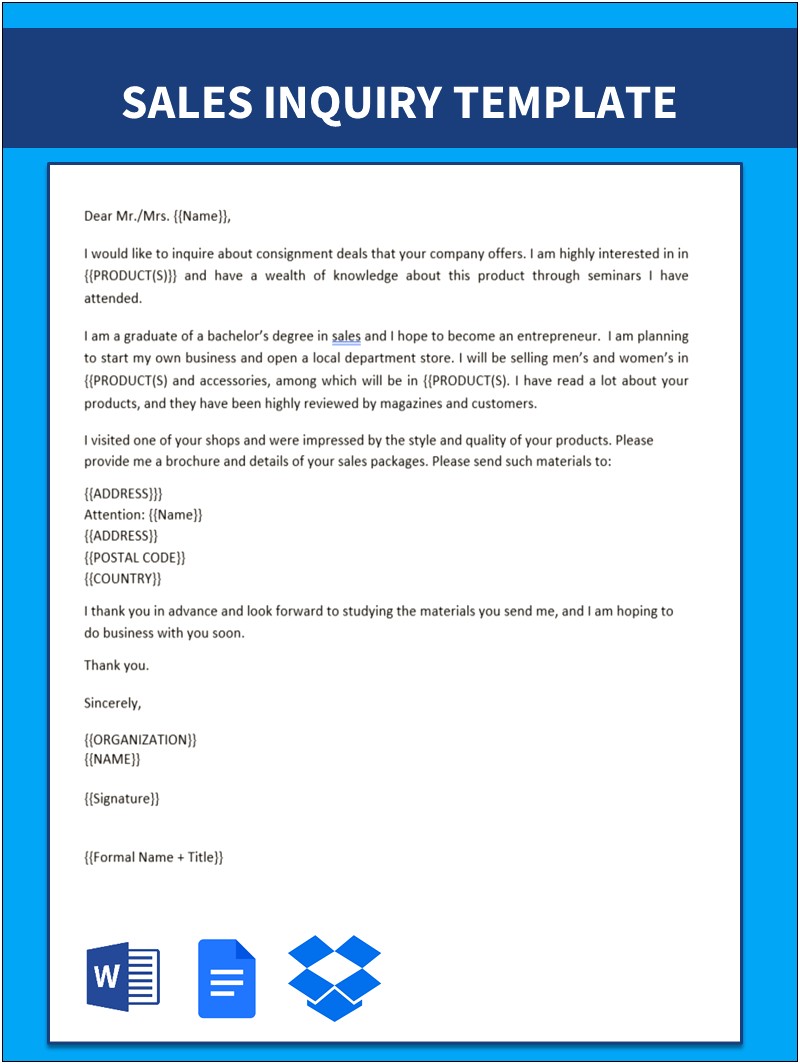 Business Letter Template With Attention Line