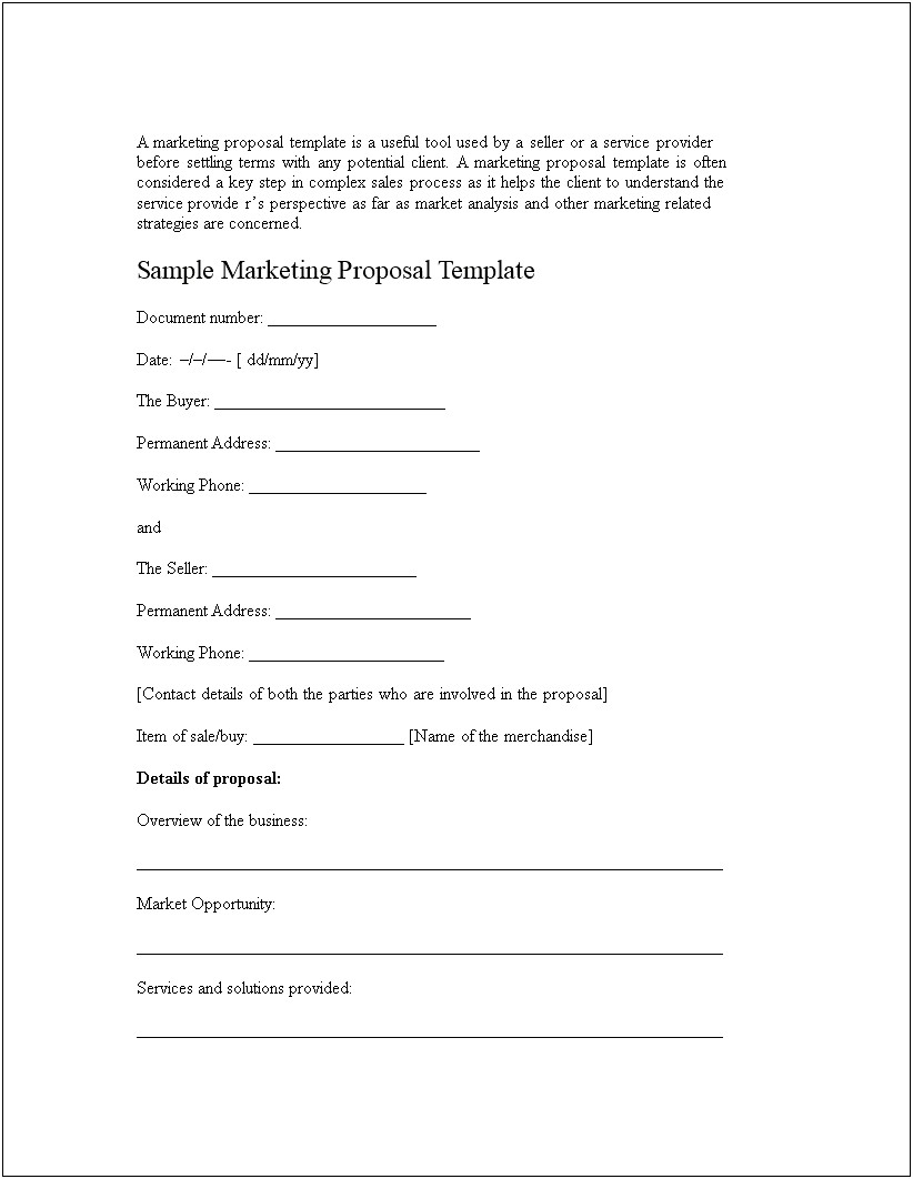Business Manager Proposal Cover Letter Template