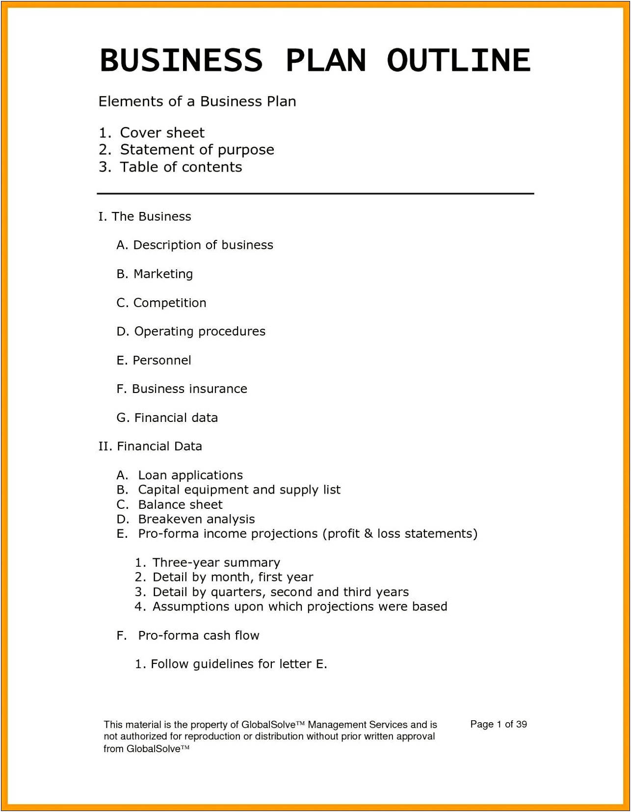 Business Plan For Business Loan Template