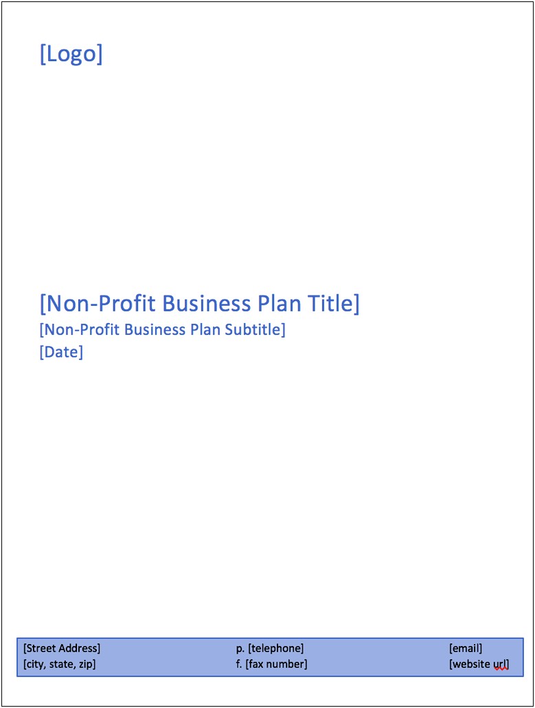 Business Plan Template Applying To Be Non Profit