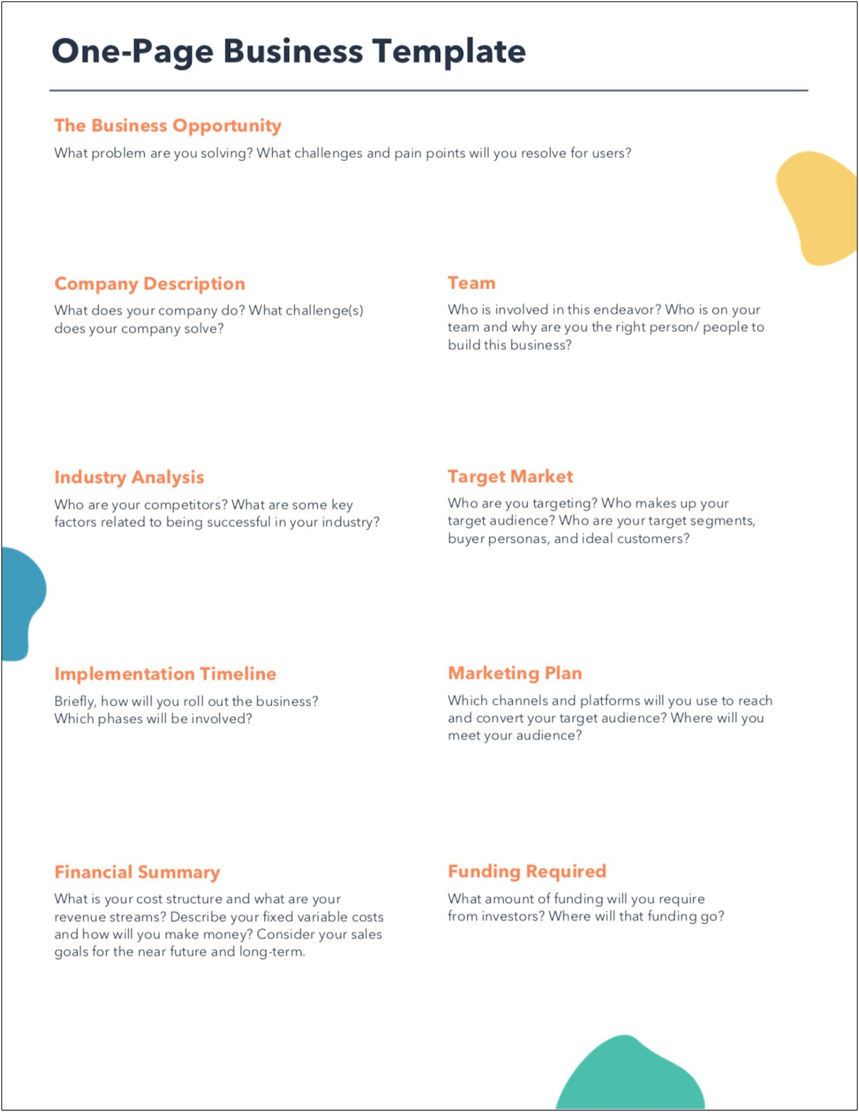 Business Plan Template Basic Business Plan