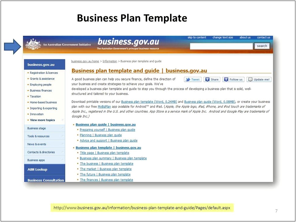 Business Plan Template Business Gov Au