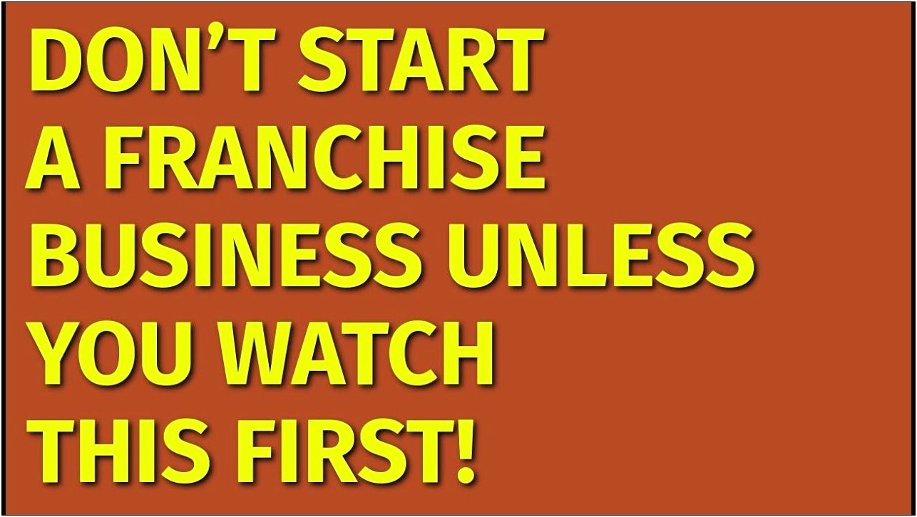 Business Plan Template For A Franchise