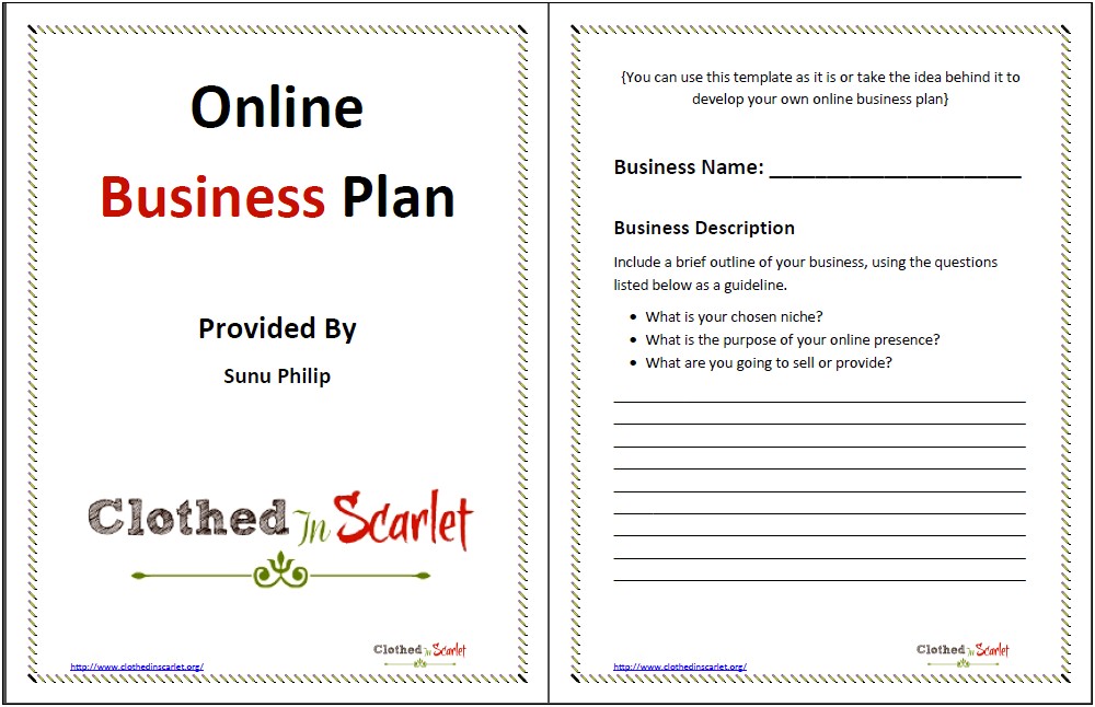 Business Plan Template For An Online Business