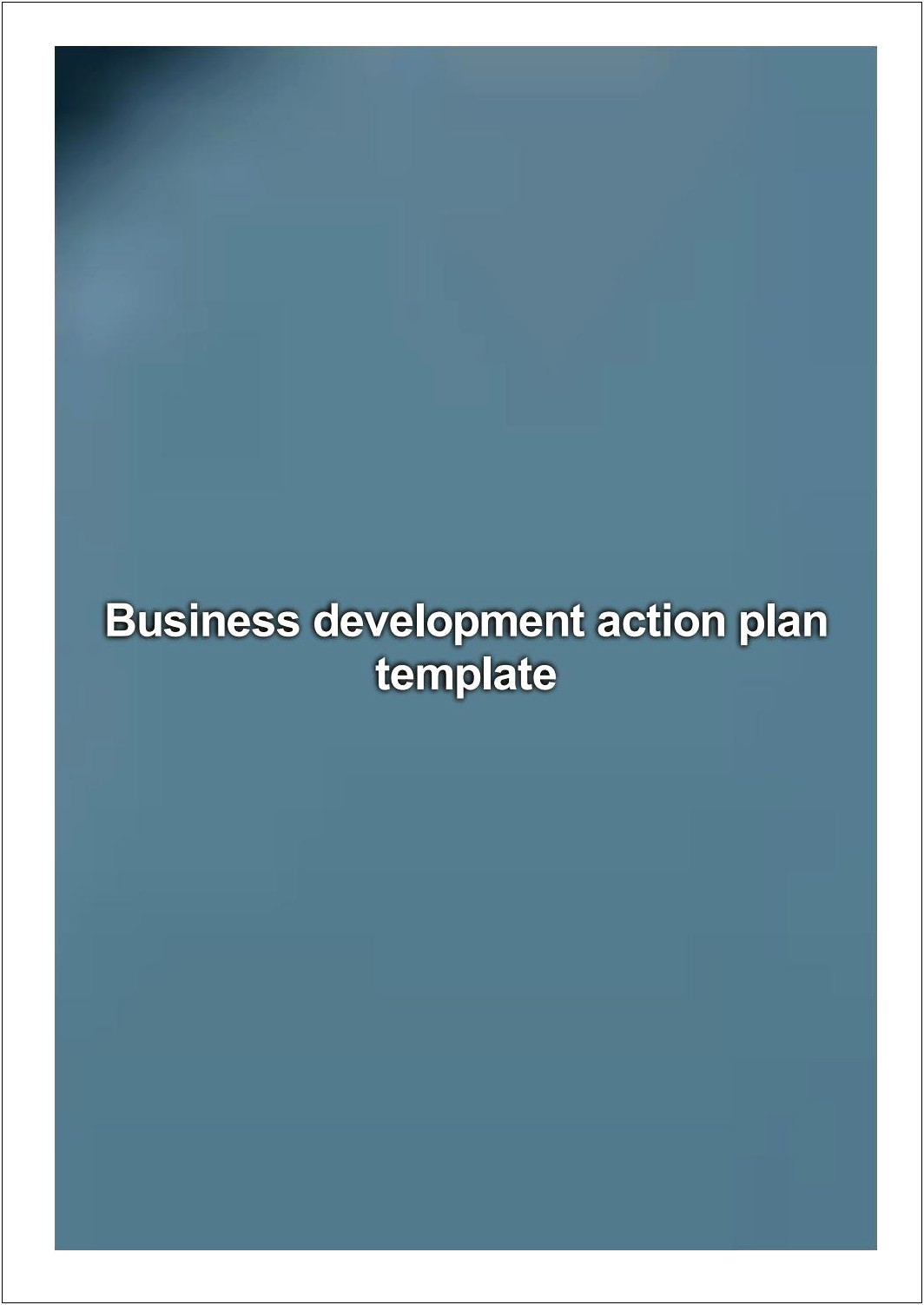 Business Plan Template For Business Development