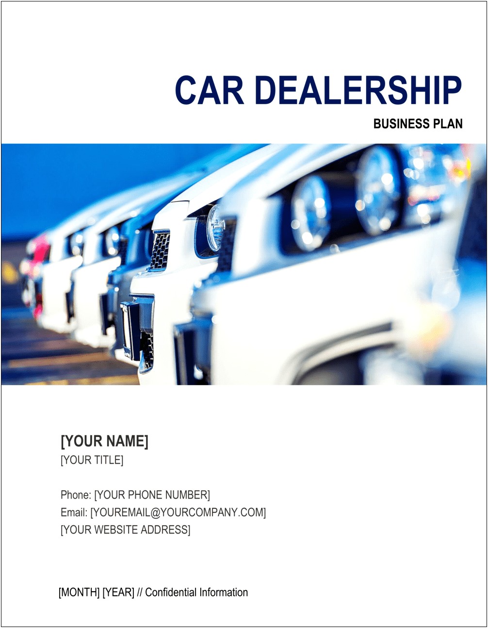 Business Plan Template For Buying A Car