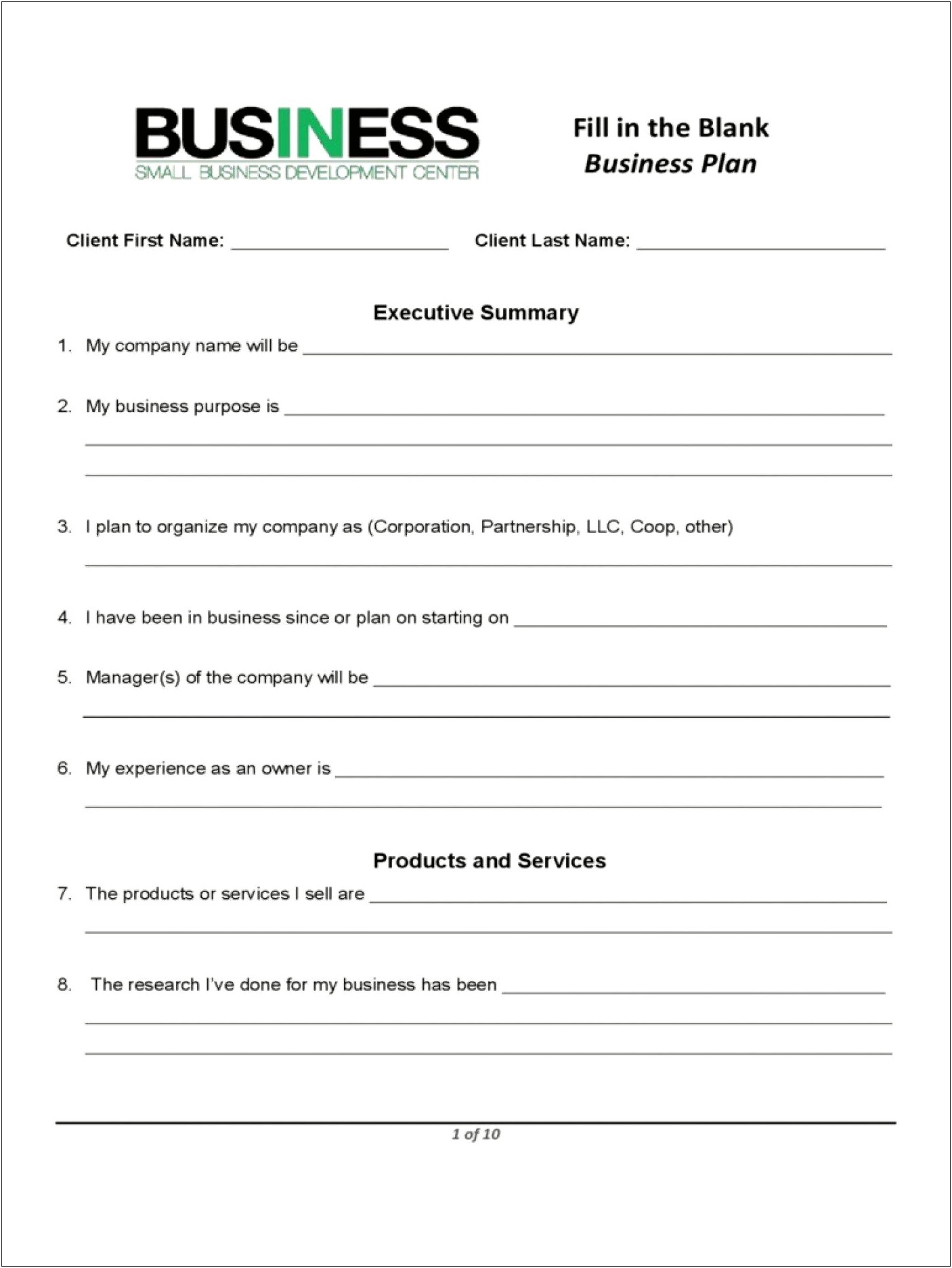 Business Plan Template For Elementary School