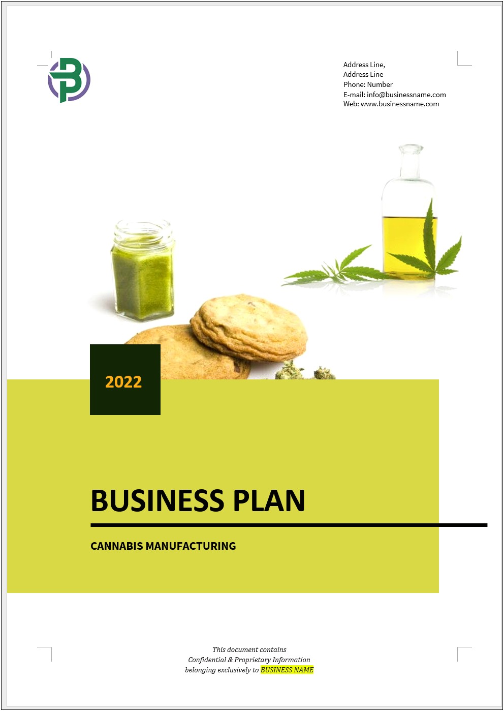 Business Plan Template For Food Processing