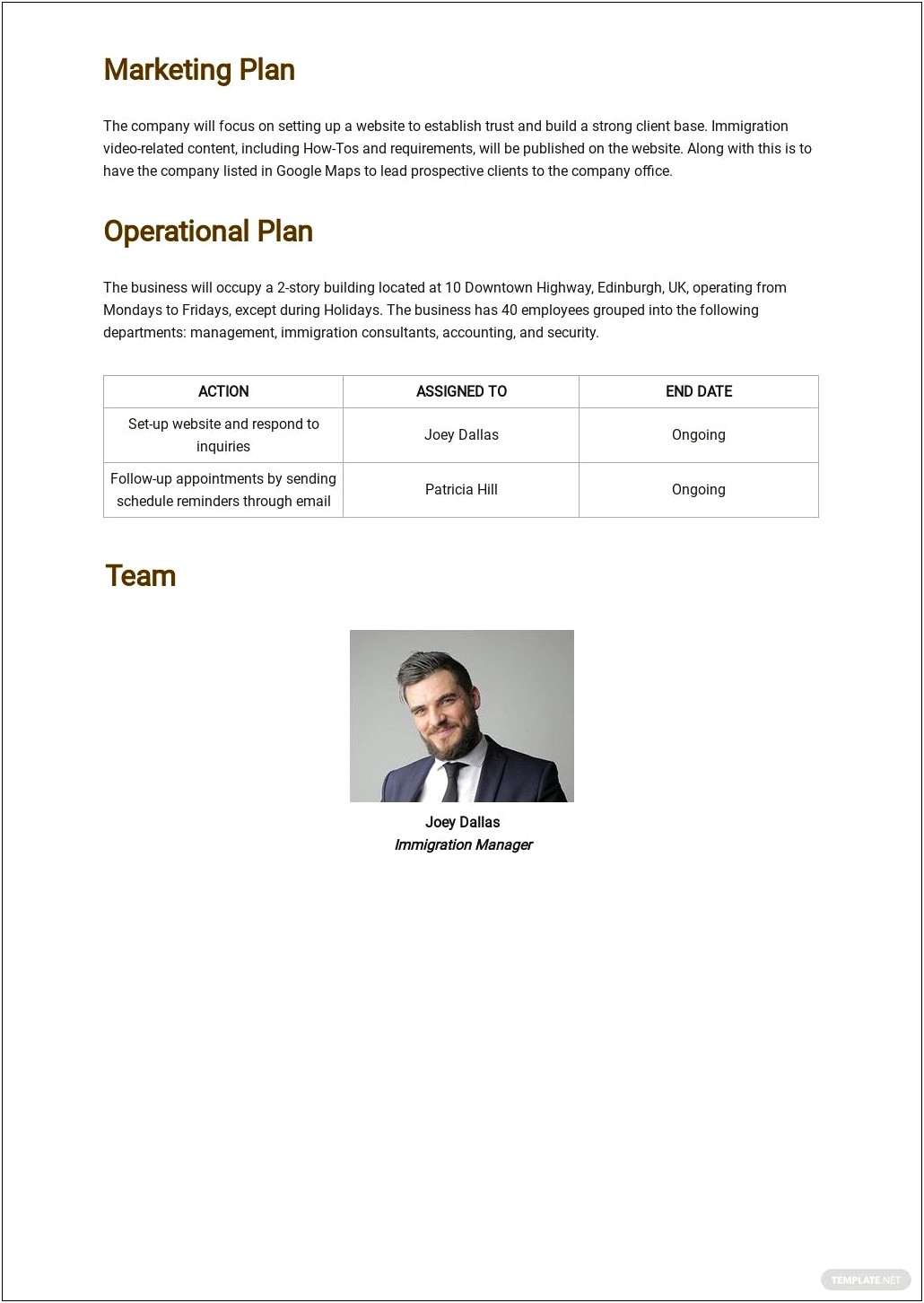 Business Plan Template For Immigration Consultant