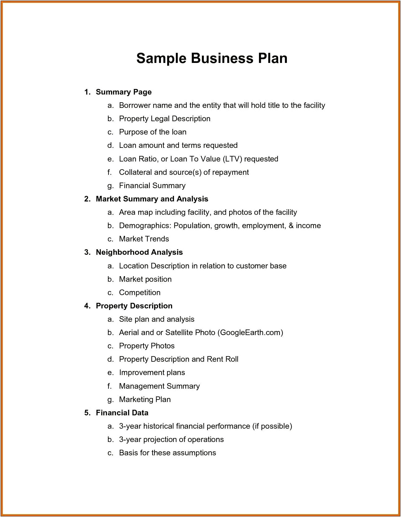 Business Plan Template For Internet Startup