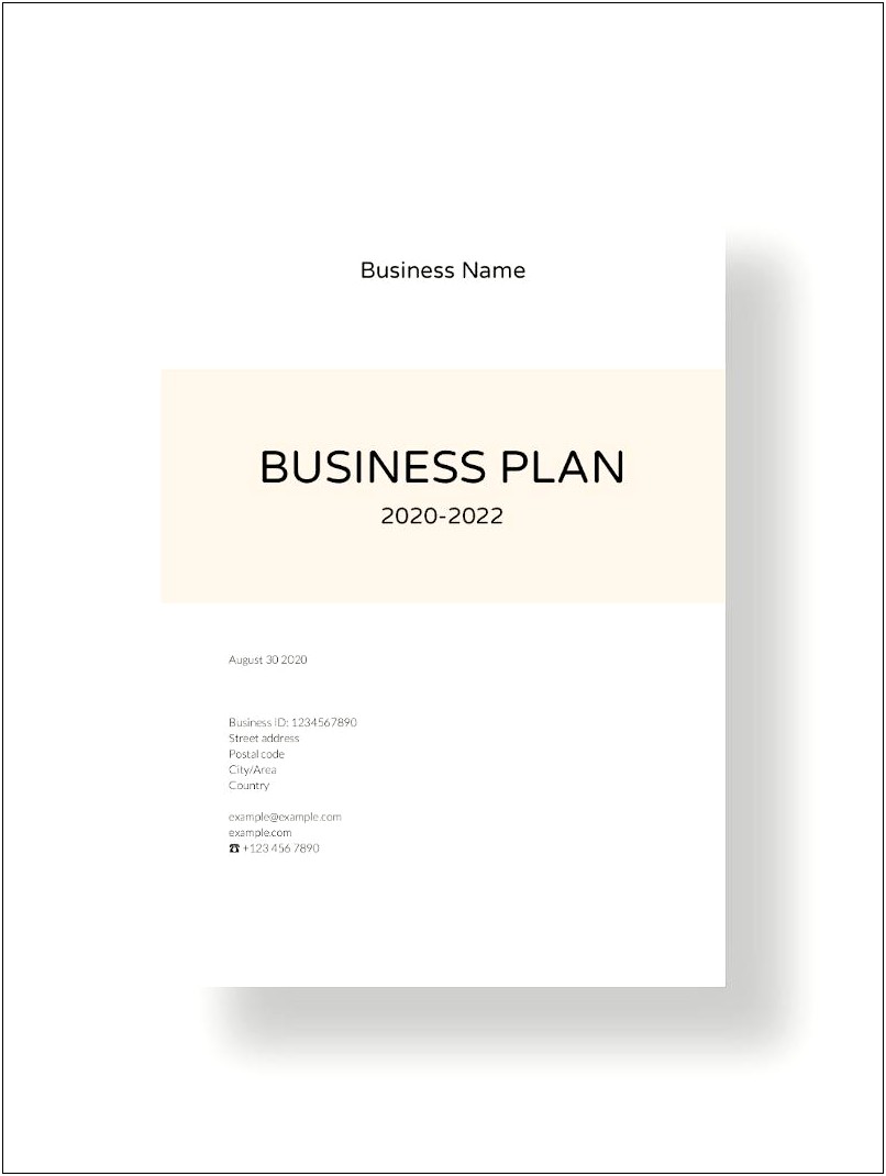 Business Plan Template Google Docs Examples