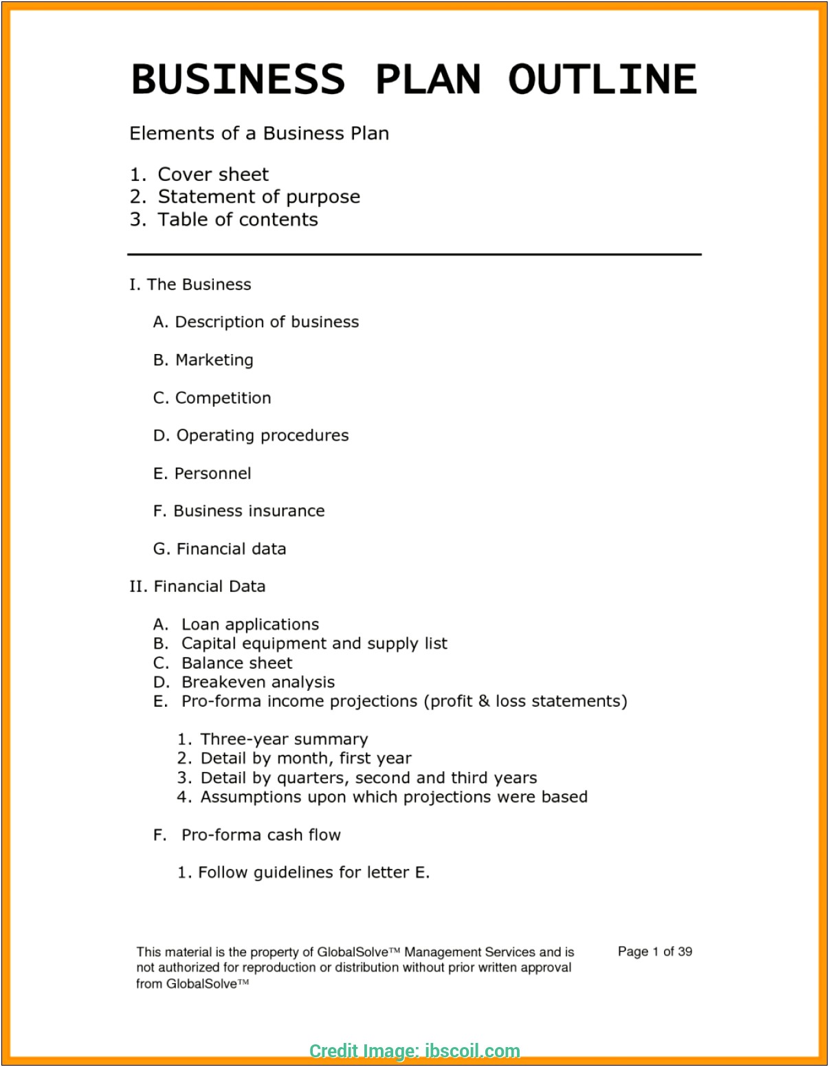 Business Plan Template Of A Restaurant