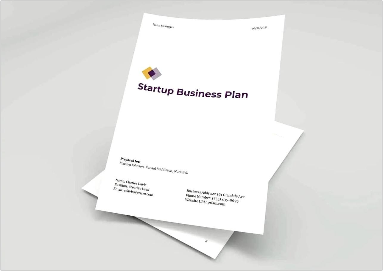 Business Plan Template Starting A Business