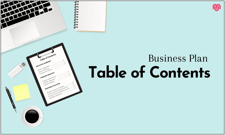 Business Plan Template With Table Of Contents