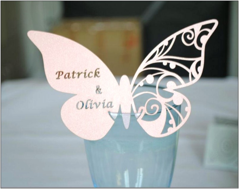 Butterfly Wine Glass Place Card Template