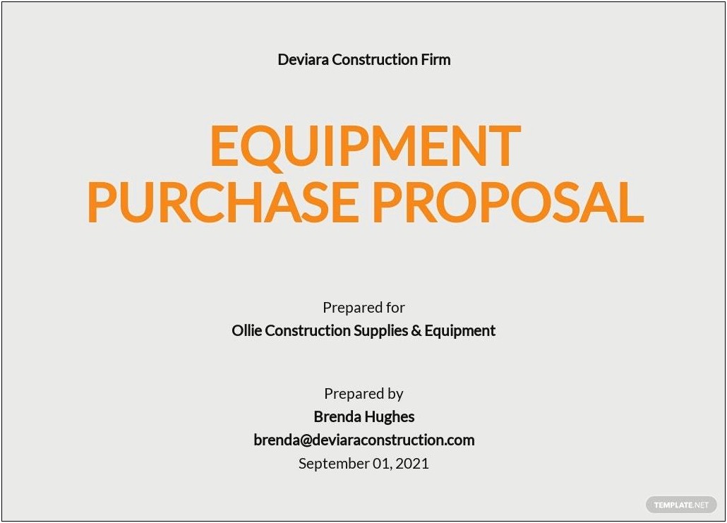 Buying Equipment Proposal Letter For Illustrator Template