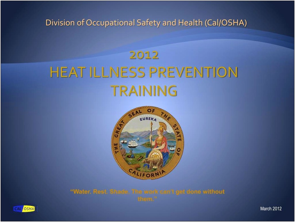 Cal Osha Heat Illness Prevention Plan Template