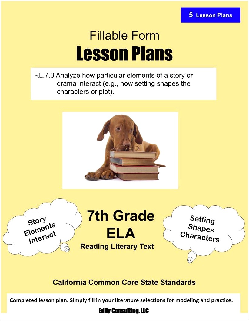 California Common Core Lesson Plan Template