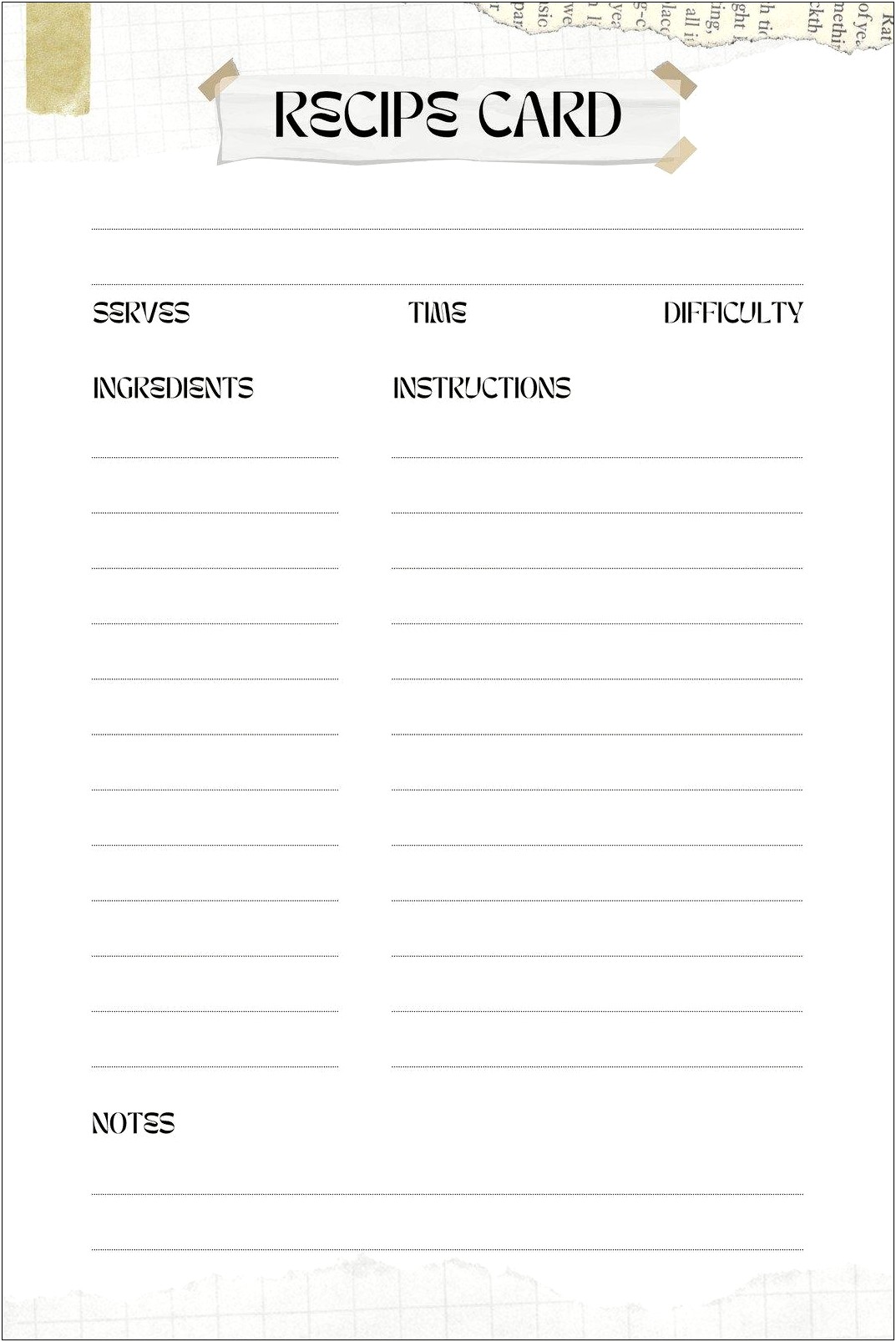 Can I Find A Customizable Recipe Card Template