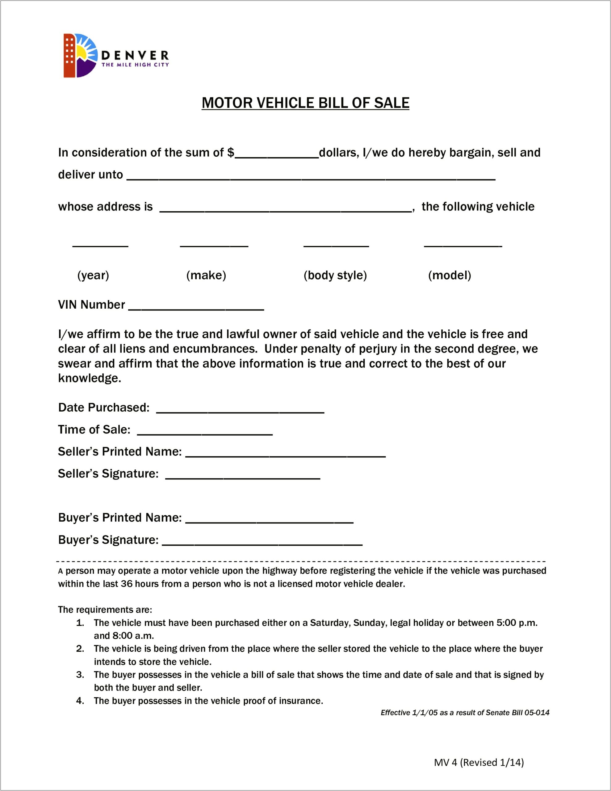 Car Bill Of Sale Template Word Document