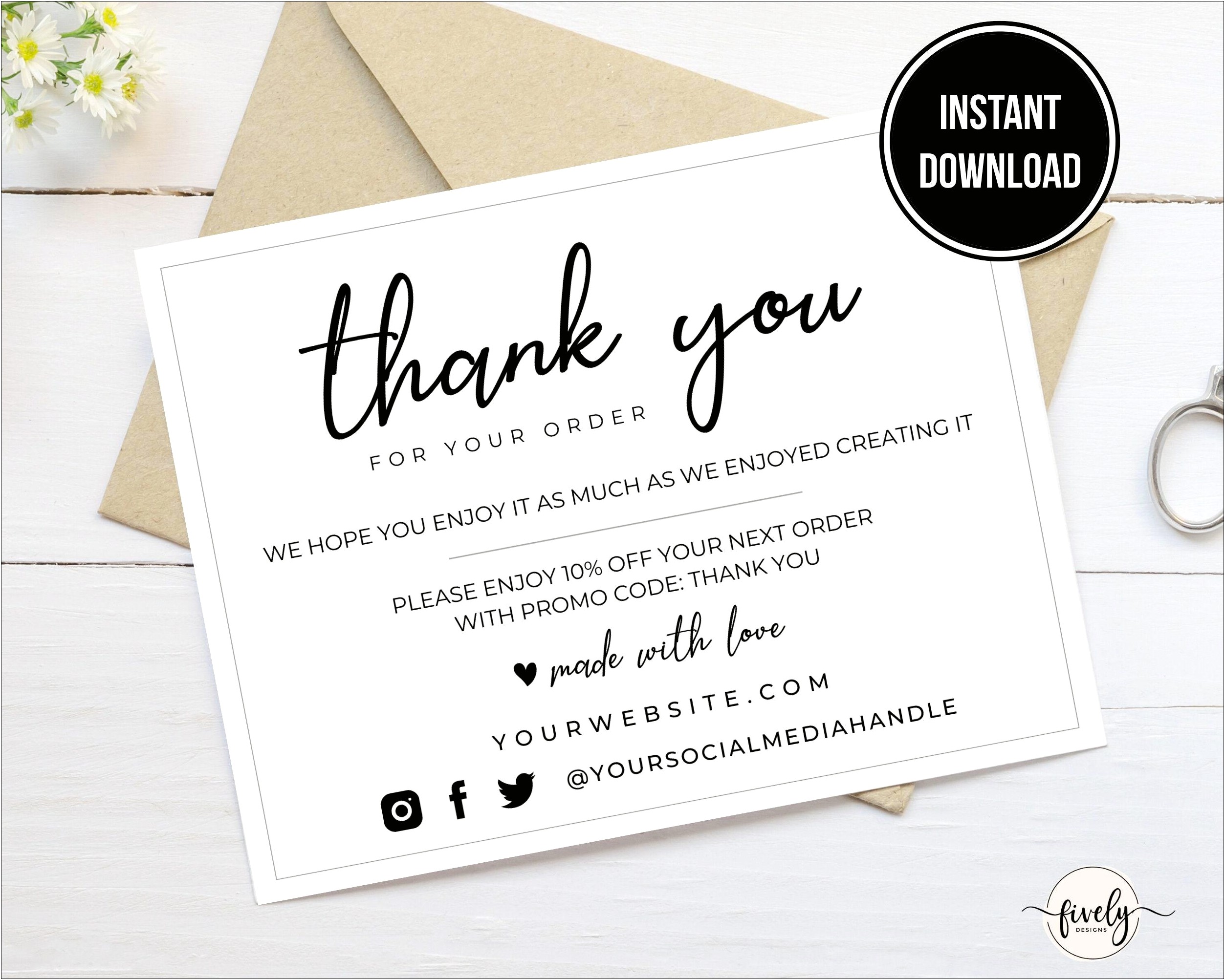 Car Sales Thank You Card Template