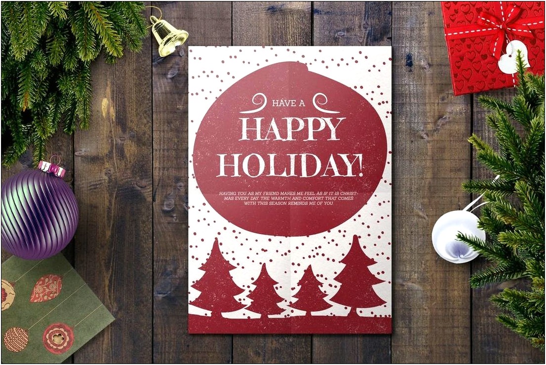 Card Template Illustrator Christmas For Best Friend