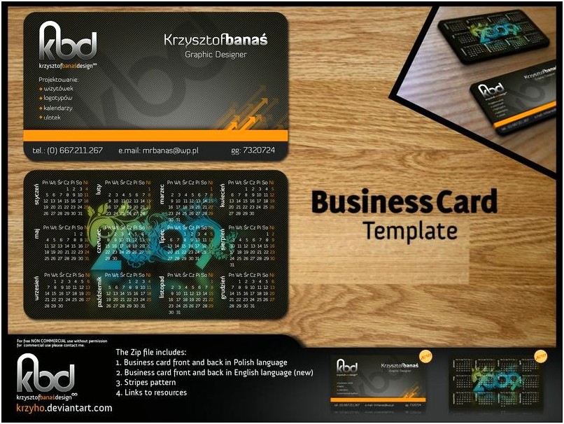 Card Template With Front And Back