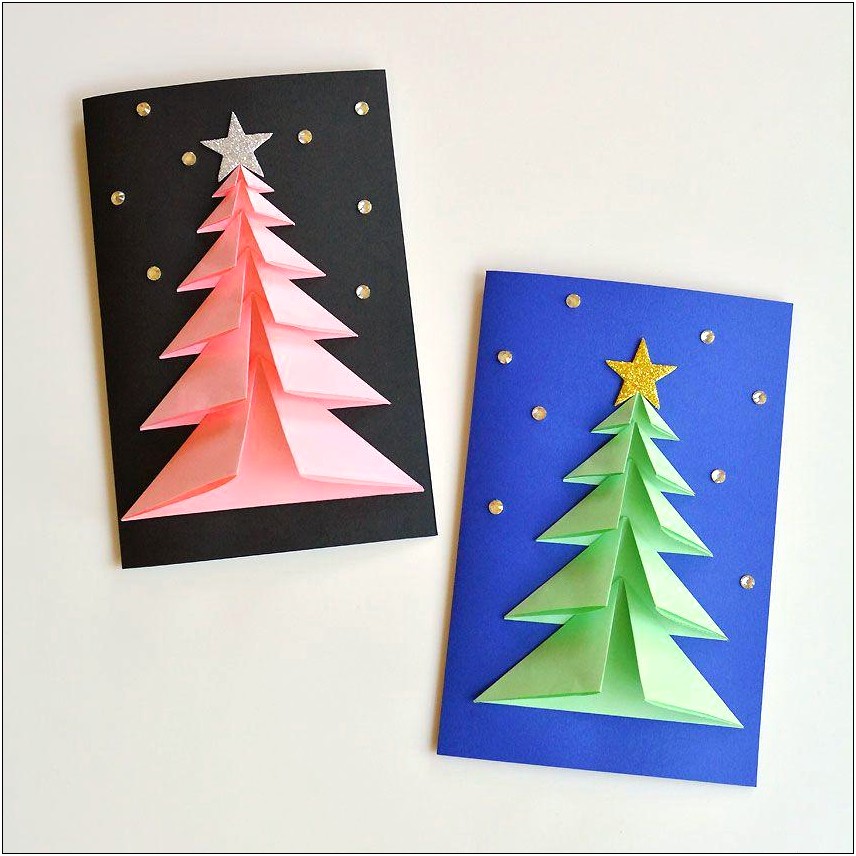 Card Templates Shaped Like Christmas Trees