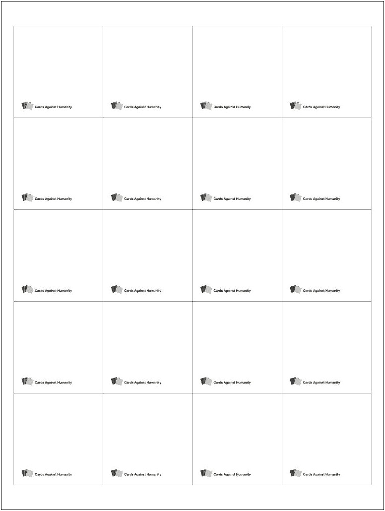 Cards Against Humanity Custom Cards Template