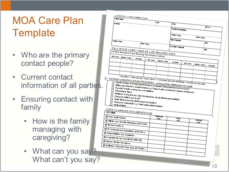 Care Plan Template For Primary Care