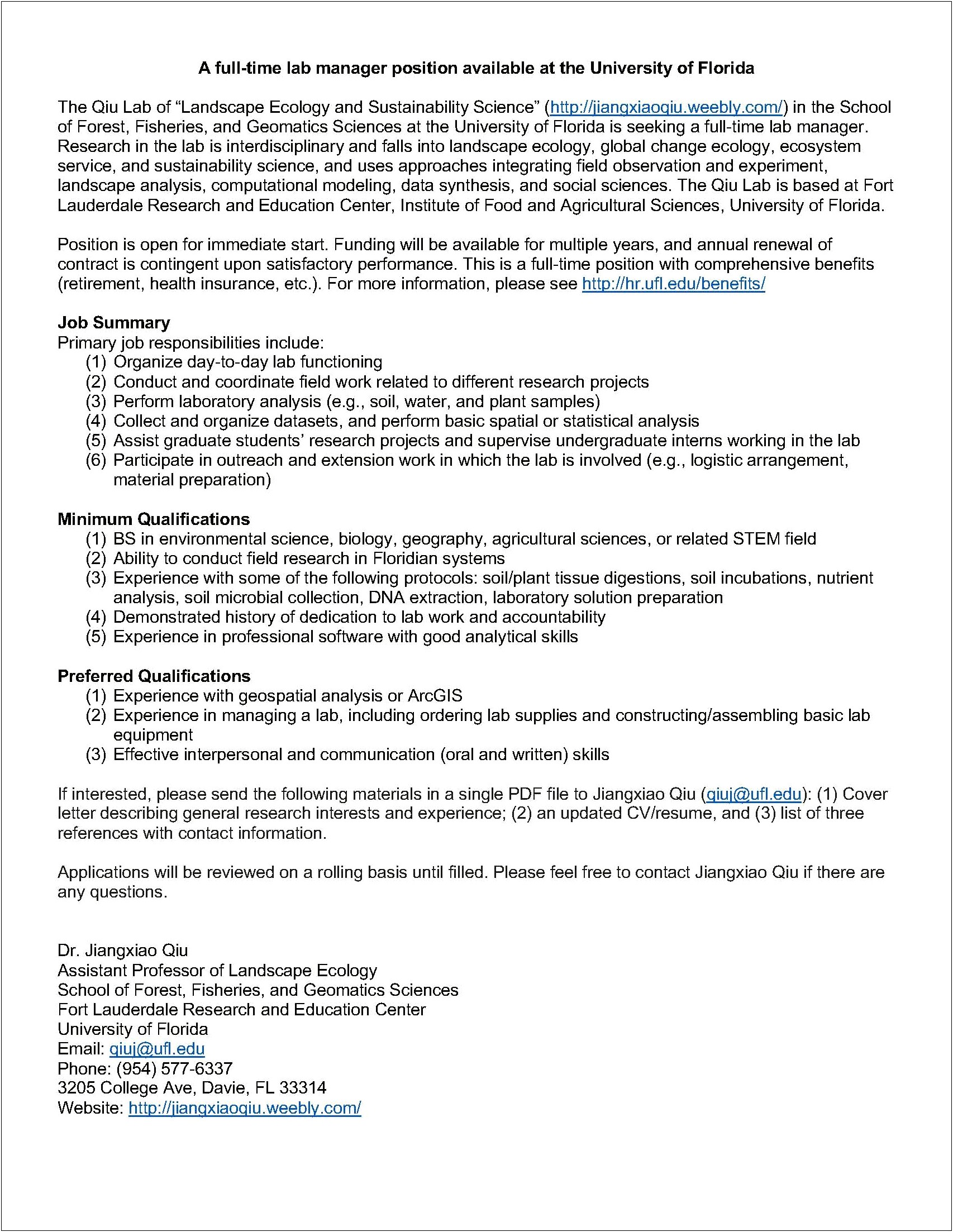Career Resource Center Uf Cover Letter Template