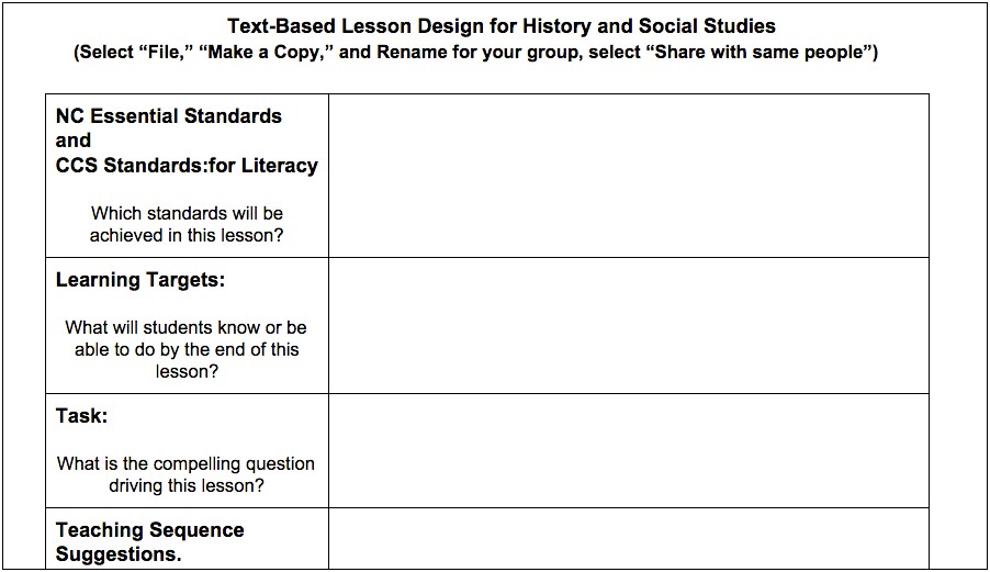 Ccss Lesson Plan Template With Common Core Standards