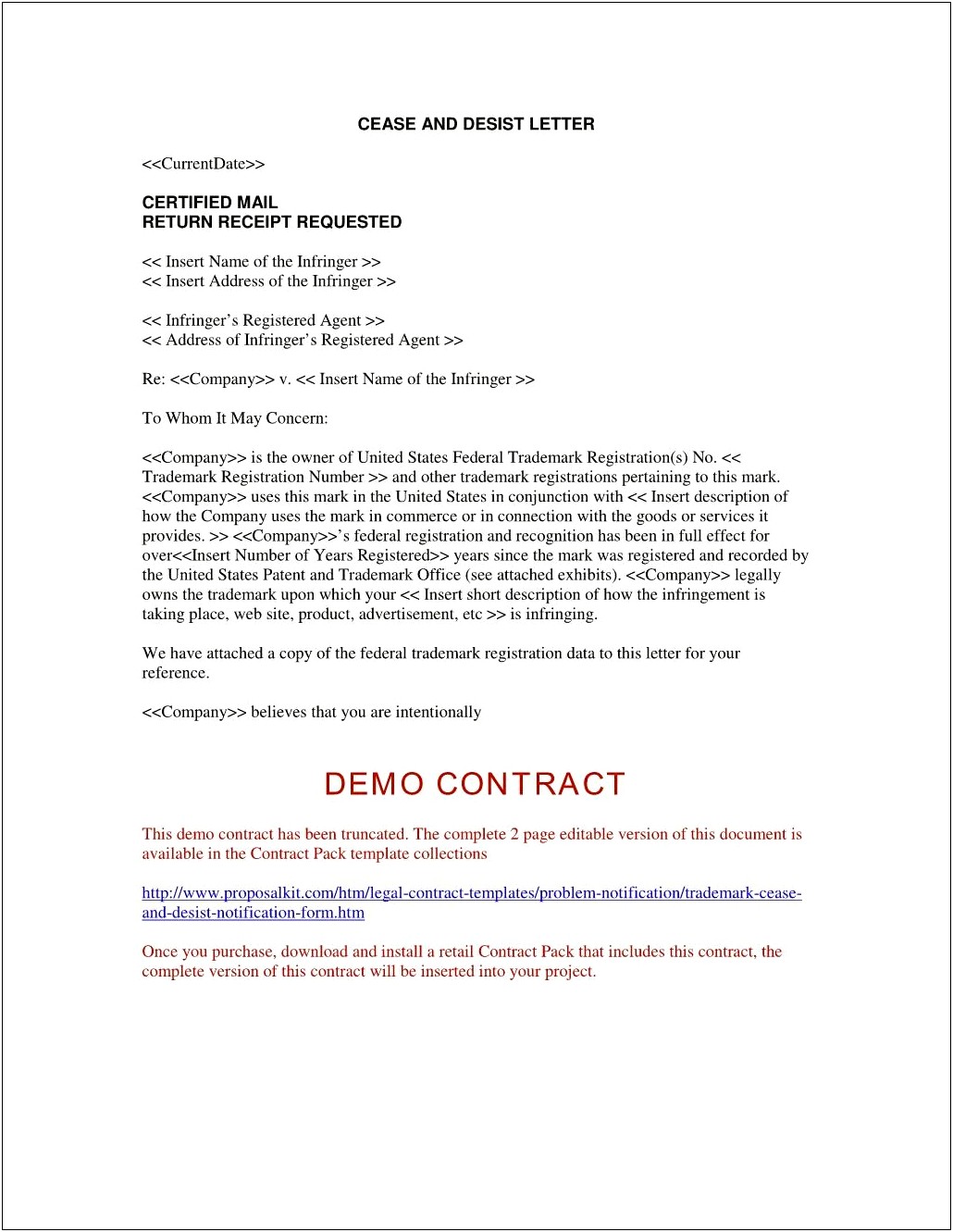 Cease And Desist Letter Response Template