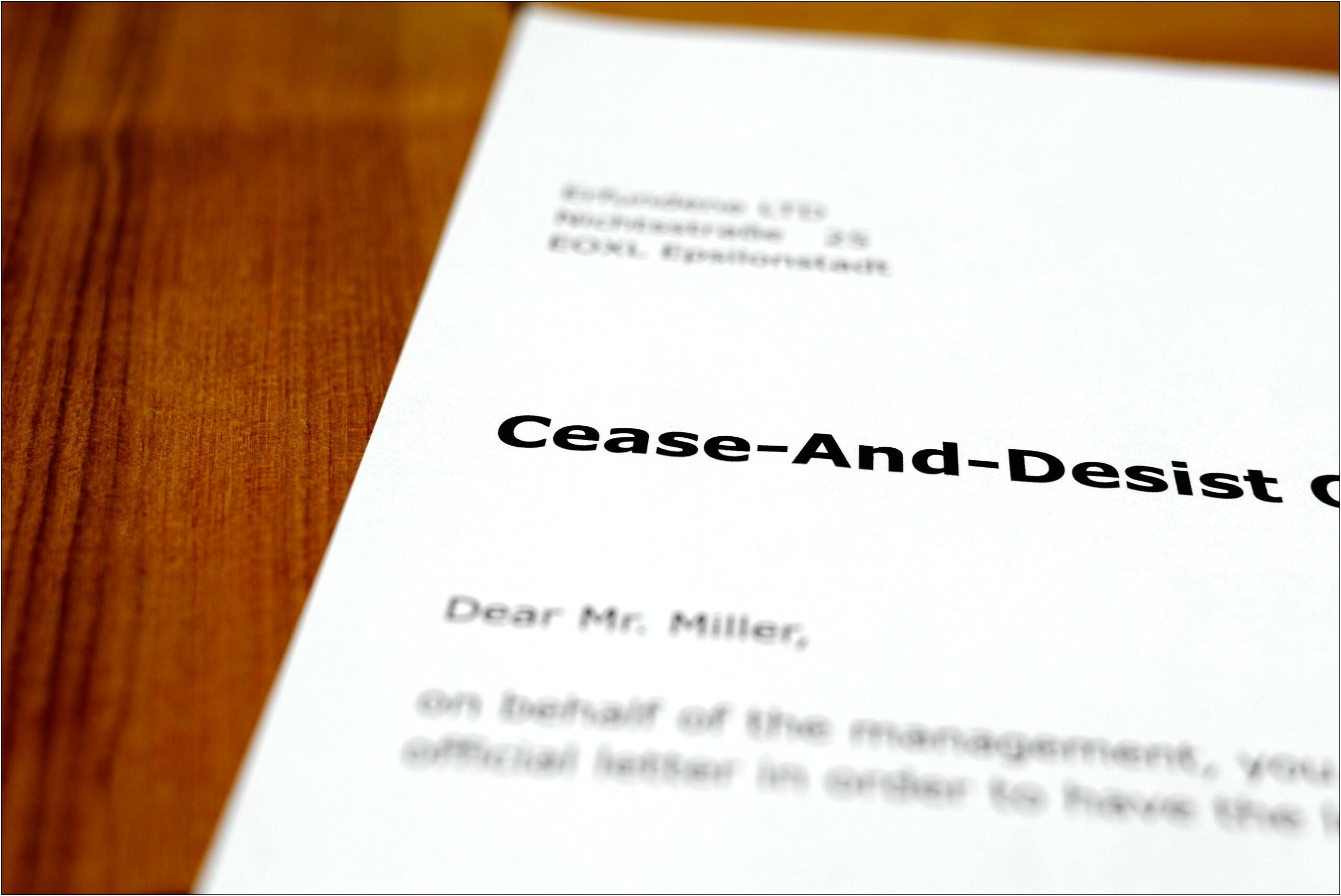 Cease And Desist Letter Template Eviction