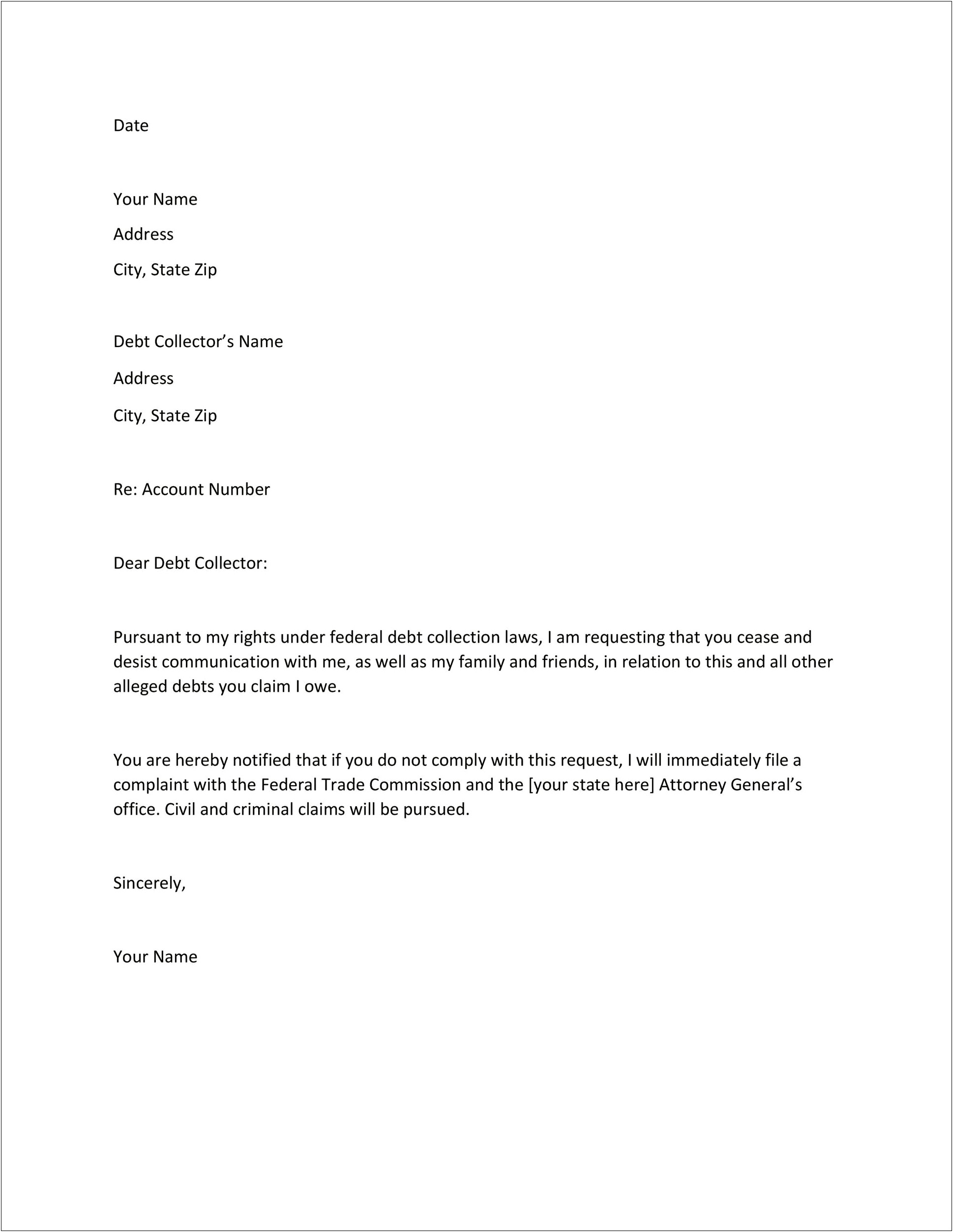 Cease And Desist Letter Template Florida