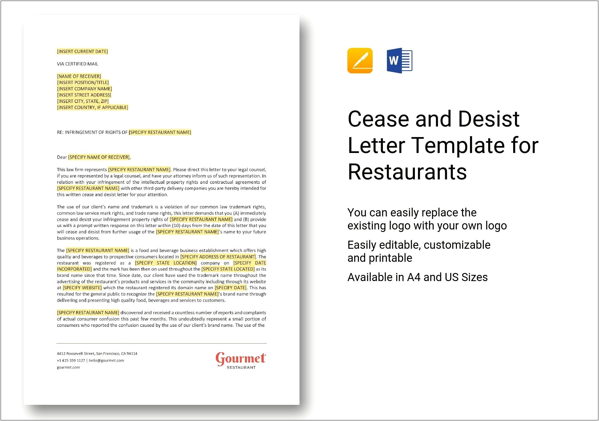 Cease And Desist Letter Template Former Employee