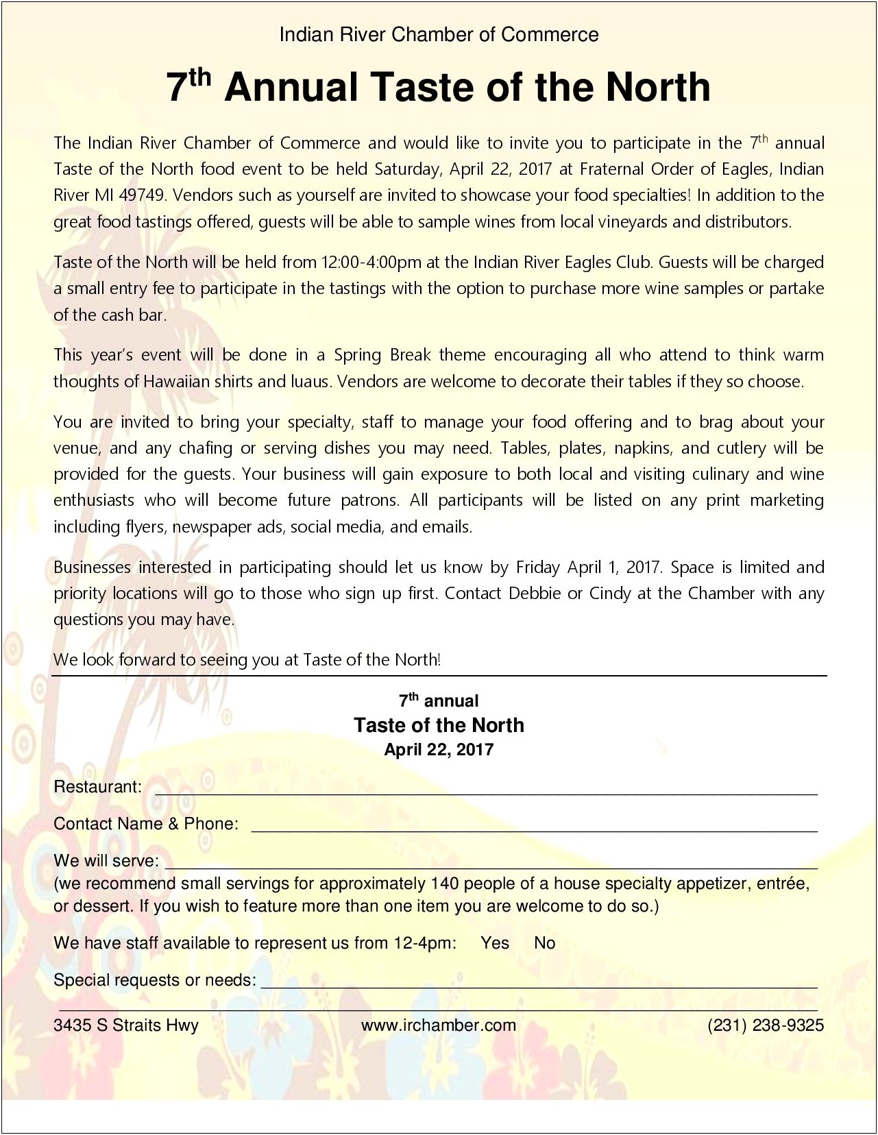 Chamber Of Commerce Participation Letter Template