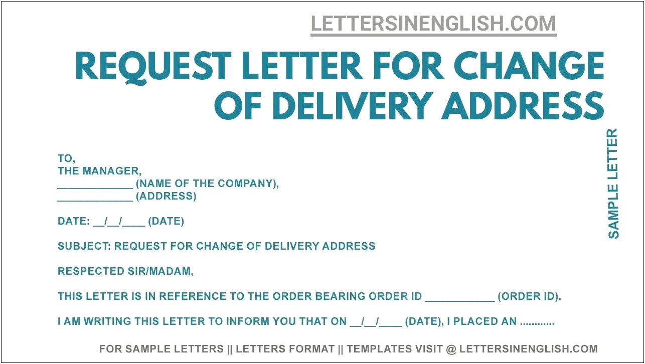 Change Of Address Letter To Vendors Template