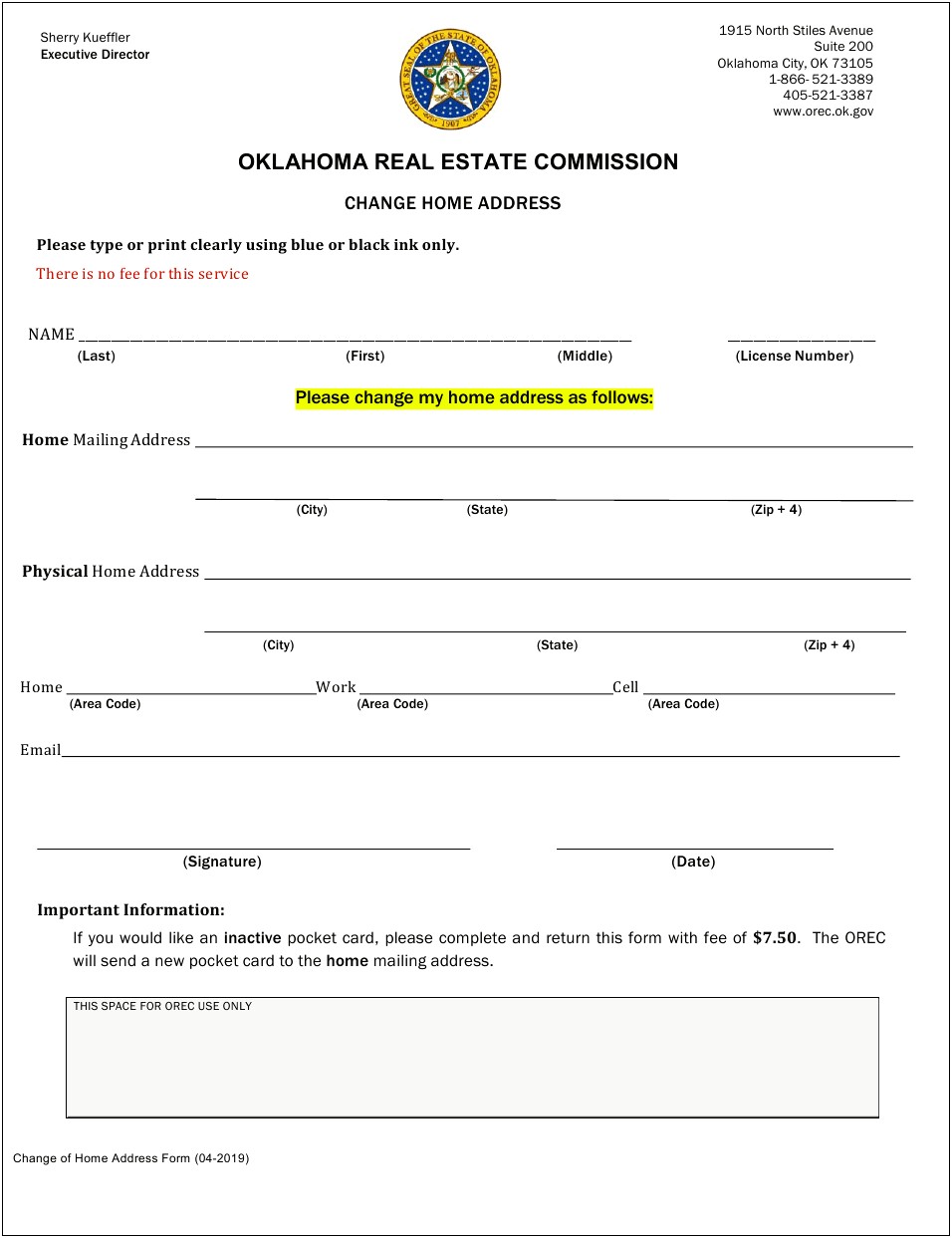 Change Of Home Address Letter Template