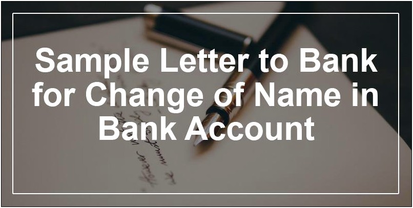 Change Of Name Due To Marriage Letter Template