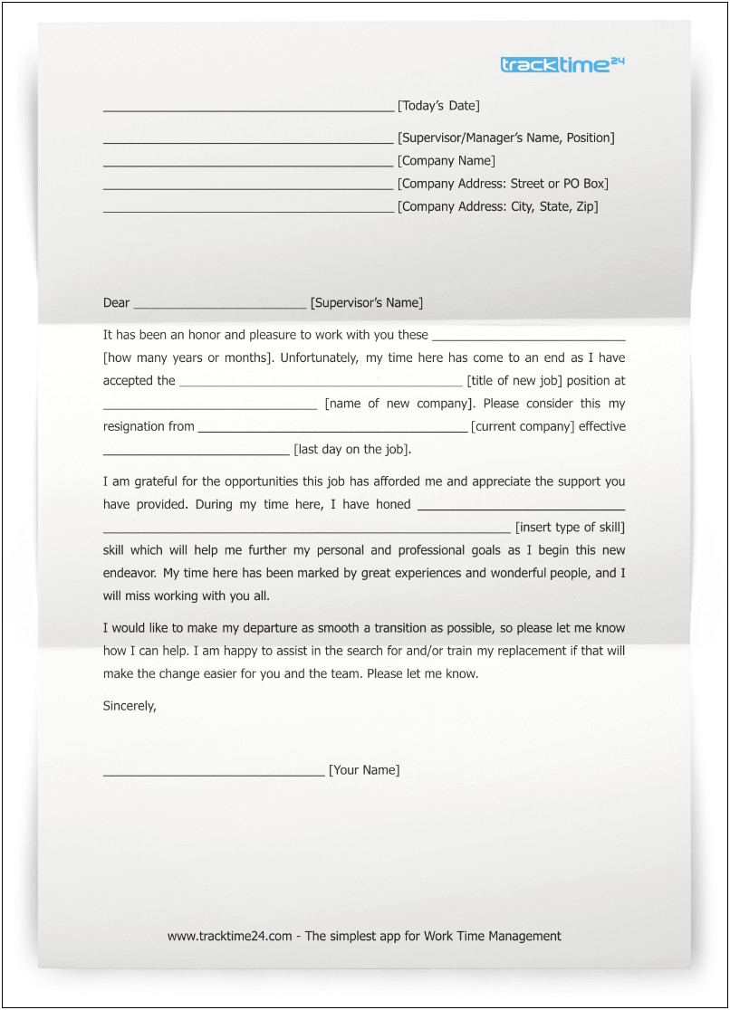 Change Of Working Hours Template Letter