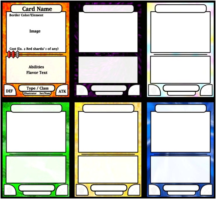 Character Cards For Board Games Template