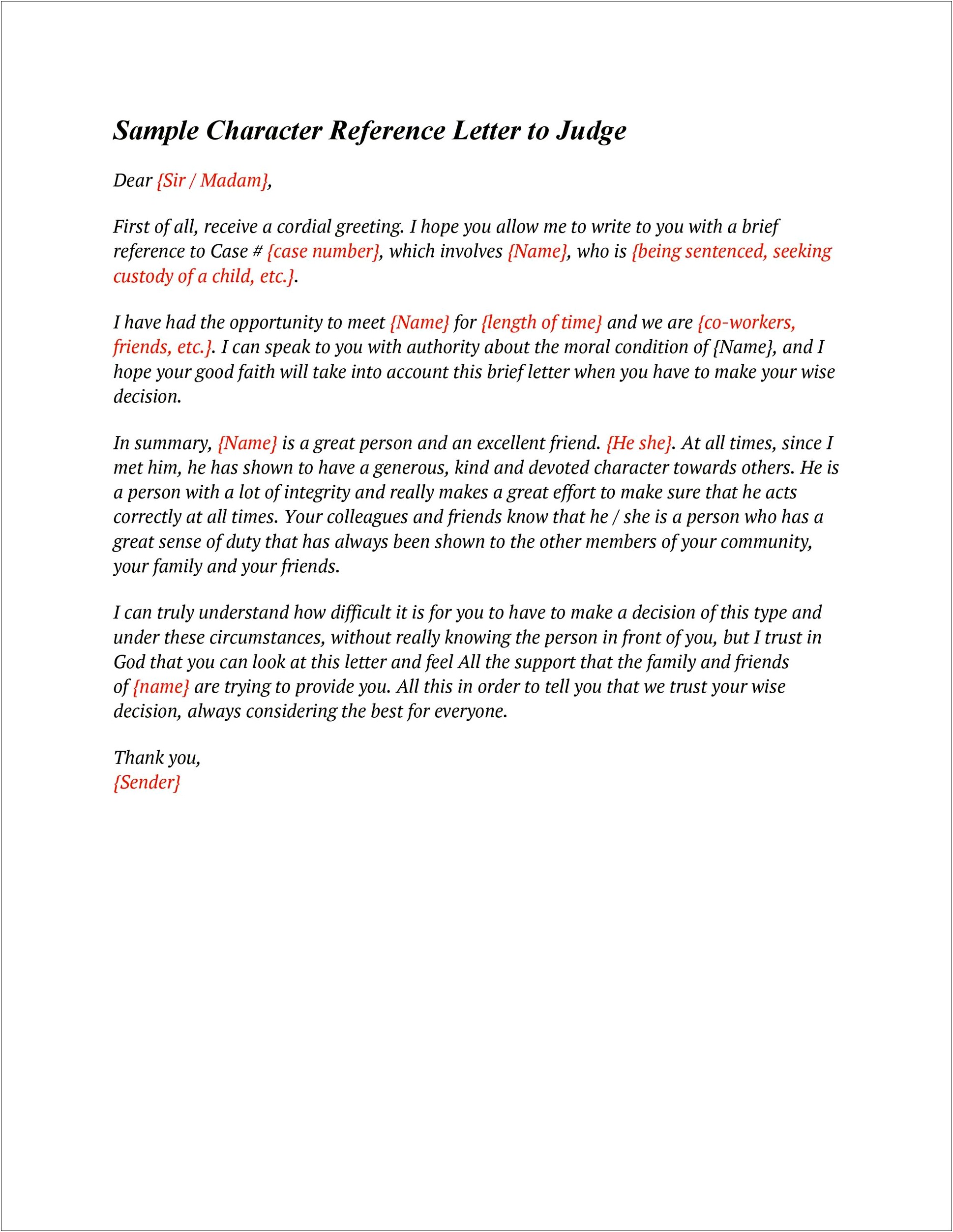 Character Letter Template For Custosy Battlet