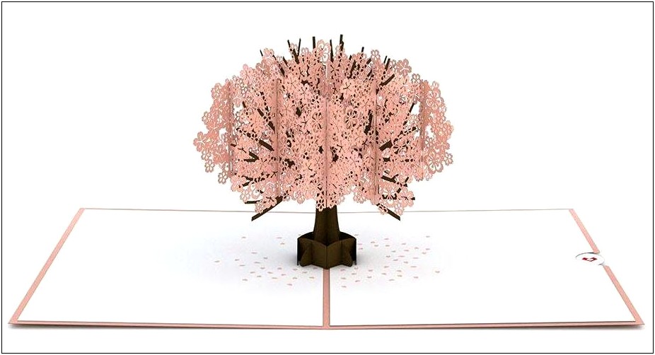 Cherry Blossom Pop Up Card Template