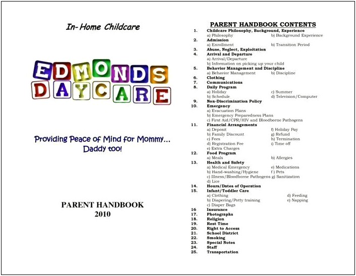 Child Care Center Evacuation Plan Template