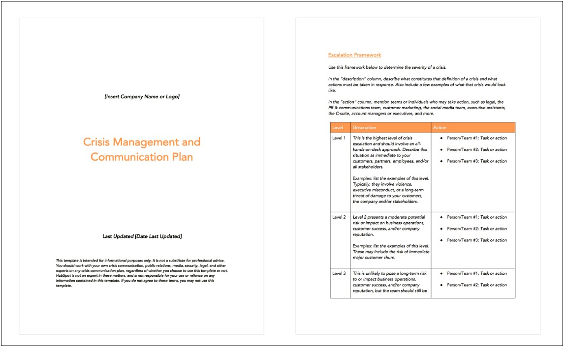 Child Crisis Plan Template Mental Health