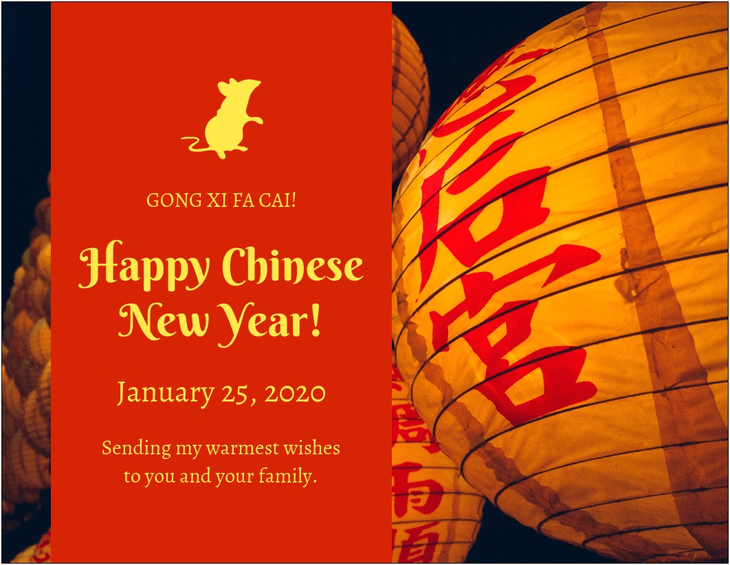 Chinese New Year Card Template 2019