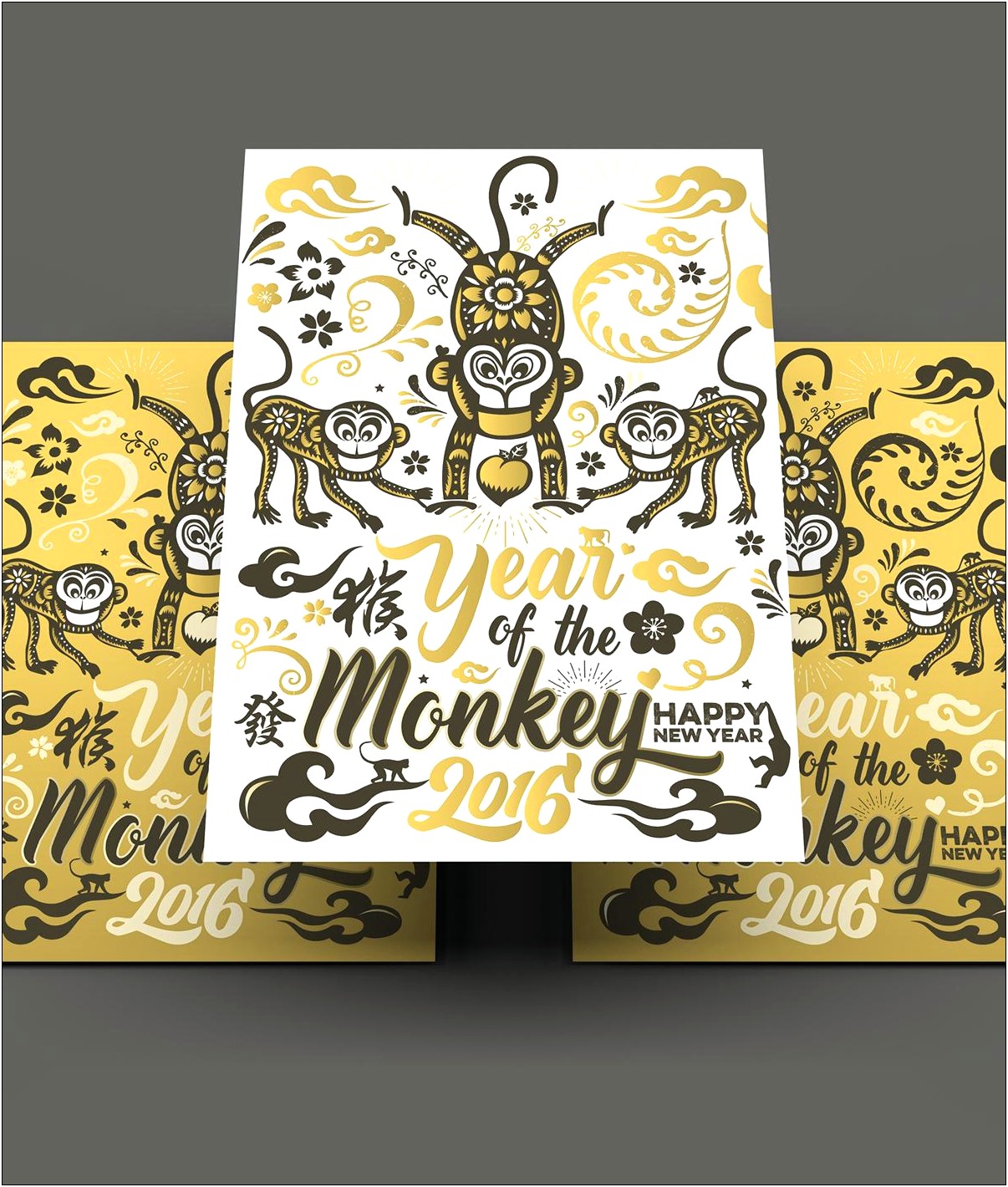 Chinese New Year Monkey Card Template