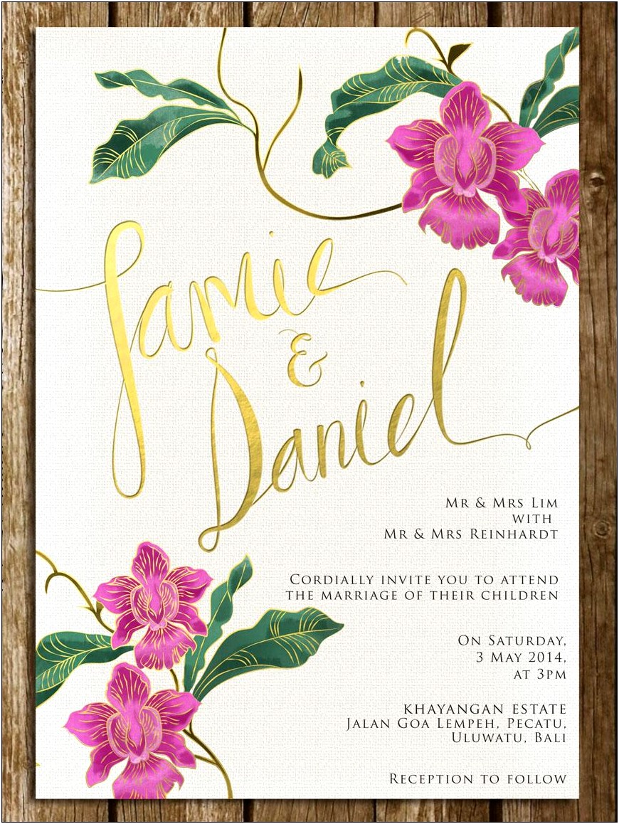 Chinese Wedding Invitation Card Template Singapore