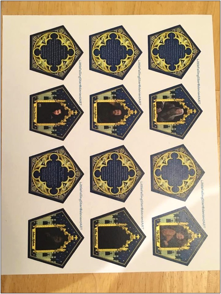 Chocolate Frog Box Template With Cards